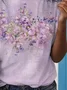 Damen Geblümt Kurzarm T-Shirts T-Shirt Rundhals Print Lässig Sommer T-Shirt mit Grafik Oberteile