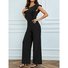 Damen Unifarben Rundhals Ärmellos Lässig Sommer Jumpsuit