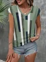 Damen Geometrisch Kurzarm T-Shirts T-Shirt V-Ausschnitt Print Lässig Sommer T-Shirt mit Grafik Oberteile