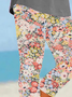 Damen Geblümt Caprihosen Elastische Taille Hose Lässig Sommer Hose
