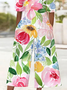 Damen Geblümt V-Ausschnitt Halbarm Lässig Sommer Jumpsuit