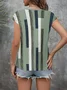 Damen Geometrisch Kurzarm T-Shirts T-Shirt V-Ausschnitt Print Lässig Sommer T-Shirt mit Grafik Oberteile