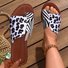 Große Größen Sommer Neu europäisch und amerikanisch Flach Leopard Zebra Print Fashion Damen Pantolette Pantoletten