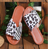 Große Größen Sommer Neu europäisch und amerikanisch Flach Leopard Zebra Print Fashion Damen Pantolette Pantoletten