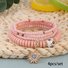 Heiß Verkauf Bohemien Stil mehrschichtig Reis Korn Armband gestapelt Mit Teuflisch Ösen Pendant Handgemachte Verstellbar Schmuck