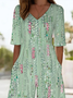 Damen Abstrakt V-Ausschnitt Halbarm Lässig Sommer Jumpsuit