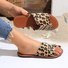 Große Größen Sommer Neu europäisch und amerikanisch Flach Leopard Zebra Print Fashion Damen Pantolette Pantoletten