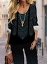 Damen Geometrisch Print Zweiteiliges Set Täglich Langarm Lässig Frühling/Herbst Bluse mit Hose Matching Set