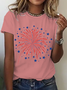 Damen Flagge Kurzarm T-Shirts T-Shirt Rundhals Lässig Sommer Oberteile