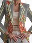 Damen Geblümt Frühling/Herbst Oberbekleidung Retro Print Langarm Regelmäßig Blazer