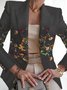 Damen Geblümt Frühling/Herbst Oberbekleidung Retro Print Langarm Regelmäßig Blazer