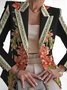 Damen Geblümt Frühling/Herbst Oberbekleidung Retro Print Langarm Regelmäßig Blazer