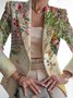 Damen Geblümt Frühling/Herbst Oberbekleidung Retro Print Langarm Regelmäßig Blazer