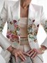 Damen Geblümt Frühling/Herbst Oberbekleidung Retro Print Langarm Regelmäßig Blazer