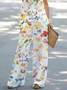 Damen Geblümt Print Zweiteiliges Set Täglich Ärmellos Lässig Sommer Mehrteiliges Set Matching Set