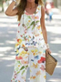 Damen Geblümt Print Zweiteiliges Set Täglich Ärmellos Lässig Sommer Mehrteiliges Set Matching Set