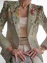 Damen Geblümt Frühling/Herbst Oberbekleidung Retro Print Langarm Regelmäßig Blazer