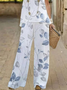 Damen Geblümt Print Zweiteiliges Set Täglich Ärmellos Lässig Sommer Mehrteiliges Set Matching Set