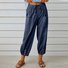 Damen Unifarben Knöchelhose Elastische Taille Hose Lässig Frühling/Herbst Hose
