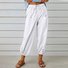 Damen Unifarben Knöchelhose Elastische Taille Hose Lässig Frühling/Herbst Hose