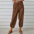 Damen Unifarben Knöchelhose Elastische Taille Hose Lässig Frühling/Herbst Hose