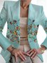 Damen Geblümt Frühling/Herbst Oberbekleidung Retro Print Langarm Regelmäßig Blazer