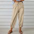 Damen Unifarben Knöchelhose Elastische Taille Hose Lässig Frühling/Herbst Hose