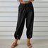 Damen Unifarben Knöchelhose Elastische Taille Hose Lässig Frühling/Herbst Hose