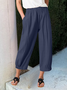 Damen Unifarben Knöchelhose Elastische Taille Hose Lässig Frühling/Herbst Hose