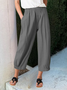 Damen Unifarben Knöchelhose Elastische Taille Hose Lässig Frühling/Herbst Hose