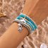 ins Stil Bohemien Strand Urlaub Sommer Oberstoff Schildkröte Fischschwanz Reis Perlen mehrschichtig Stapeln Armband Set