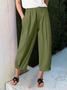 Damen Unifarben Knöchelhose Elastische Taille Hose Lässig Frühling/Herbst Hose