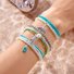 ins Stil Bohemien Strand Urlaub Sommer Oberstoff Schildkröte Fischschwanz Reis Perlen mehrschichtig Stapeln Armband Set