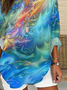Damen Abstrakt Langarm Bluse Frühling/Herbst Print V-Ausschnitt Täglich Lässig Oberteile