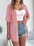 Damen Spitze Sommer Aufdecken Retro Ausgehöhlt Leicht Strickjacke