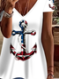Damen Anker Kurzarm T-Shirts T-Shirt V-Ausschnitt Print Lässig Sommer T-Shirt mit Grafik Oberteile