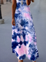 Damen Abstrakt Ärmellos Sommer Print Kleid V-Ausschnitt Täglich Lässig Maxikleid Unterhose Kleid X-Linie Kleid