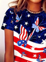 Damen Schmetterling Kurzarm T-Shirts T-Shirt Rundhals Print Lässig Sommer T-Shirt mit Grafik Oberteile