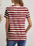 Damen Stern Kurzarm T-Shirts T-Shirt V-Ausschnitt Print Lässig Sommer T-Shirt mit Grafik Oberteile