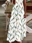 Damen Geblümt Kurzarm Sommer Print Kleid V-Ausschnitt Täglich Lässig Maxikleid X-Linie Kleid