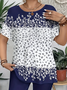 Damen Geblümt Kurzarm T-Shirts T-Shirt Rundhals Print Lässig Sommer T-Shirt mit Grafik Oberteile