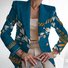 Damen Geometrisch Frühling/Herbst Oberbekleidung Retro Print Langarm Regelmäßig Blazer