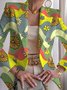 Damen Geometrisch Frühling/Herbst Oberbekleidung Retro Print Langarm Regelmäßig Blazer