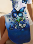 Damen Geblümt Kurzarm Sommer Print Kleid V-Ausschnitt Täglich Lässig Midi Passen & Flare Kleid A-Linien-Kleid