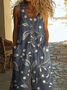 Damen Geblümt Rundhals Ärmellos Lässig Sommer Jumpsuit
