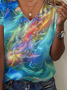 Damen Abstrakt Kurzarm T-Shirts T-Shirt V-Ausschnitt Print Lässig Sommer T-Shirt mit Grafik Oberteile
