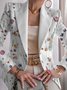 Damen Geometrisch Frühling/Herbst Oberbekleidung Retro Print Langarm Regelmäßig Blazer