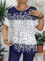 Damen Geblümt Kurzarm T-Shirts T-Shirt Rundhals Print Lässig Sommer T-Shirt mit Grafik Oberteile