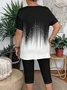 Damen Abstrakt Kurzarm T-Shirts T-Shirt Rundhals Lässig Sommer T-Shirt mit Grafik Oberteile