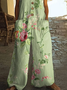 Damen Geblümt Rundhals Ärmellos Lässig Sommer Jumpsuit